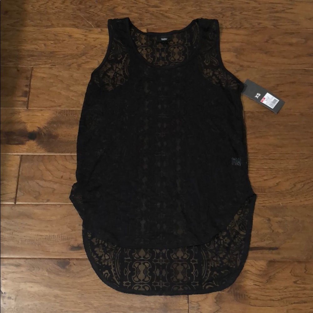 Sheer/see through black sleeveless top
